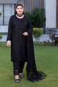 Black Chiffon Embroidered Dress