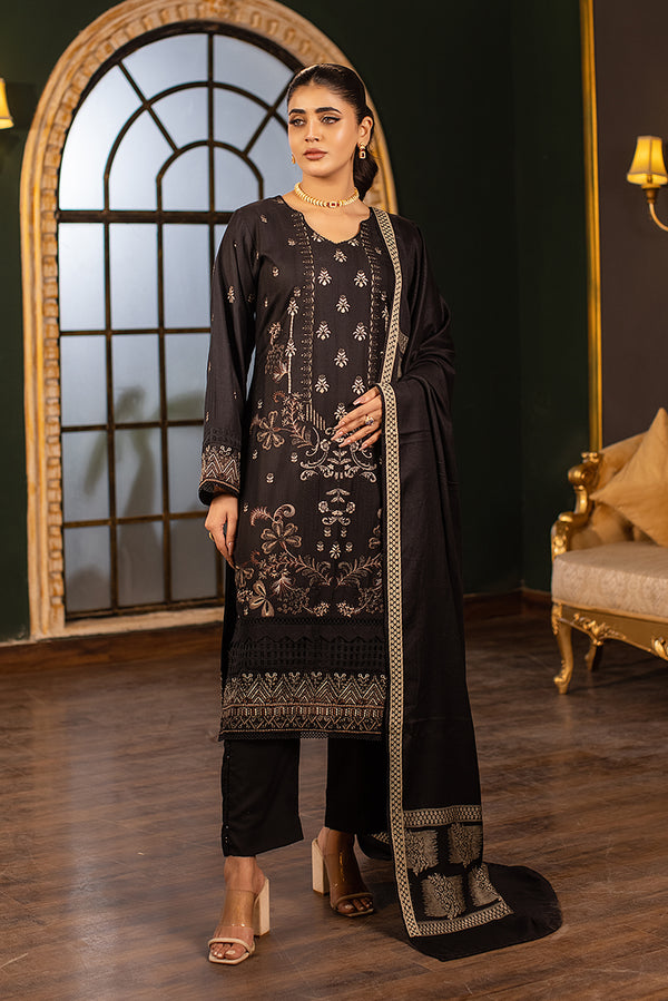 Black Dhanak 3-Piece Suit