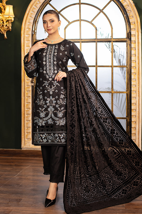Black Dhanak Readymade Suit