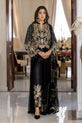 Black Golden Embroidery Chiffon Dress For Women