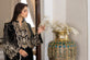 Black Golden Embroidery Chiffon Dress USA