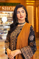 Black and Mustard Embroidered Cotton Suit USA