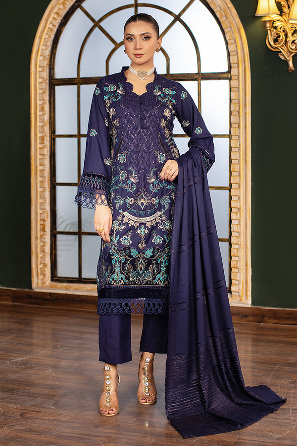 Blue Dhanak Readymade Suit