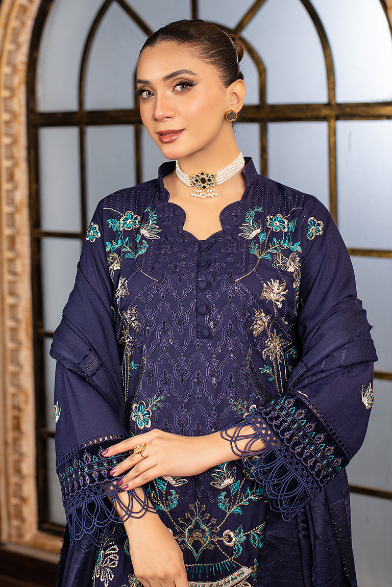 Blue Dhanak Readymade Suit USA