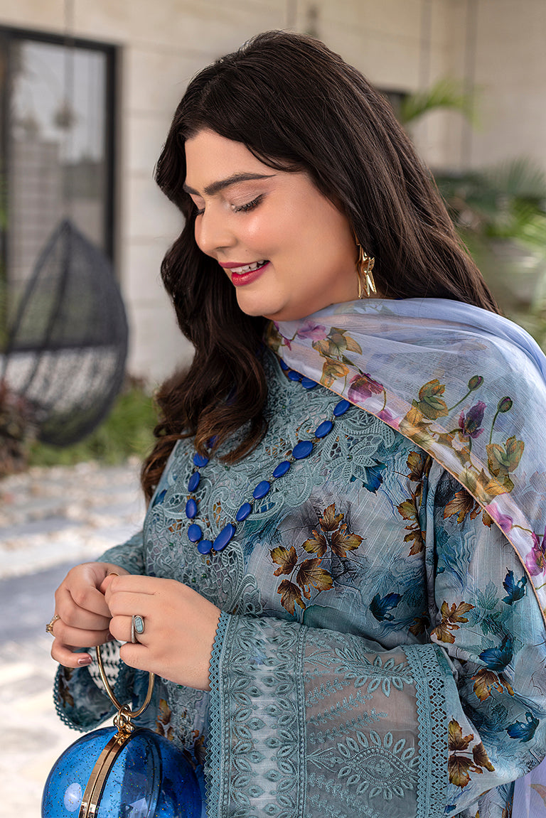 Blue Pakistani Plus Size Dress