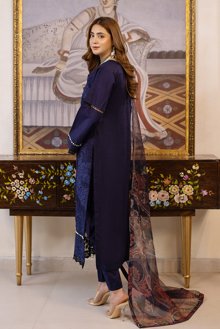 Blue Pakistani Winter Dress