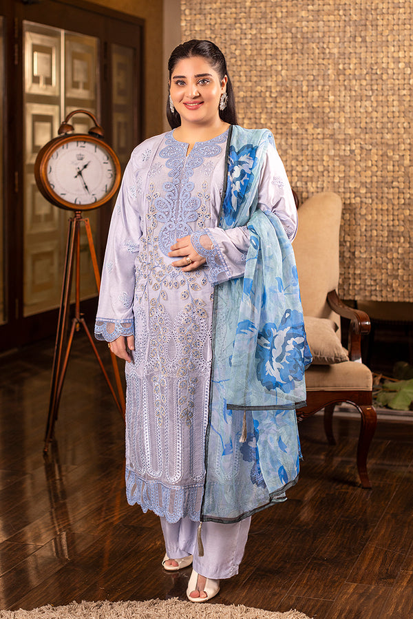 Chic Embroidered Cotton Suit