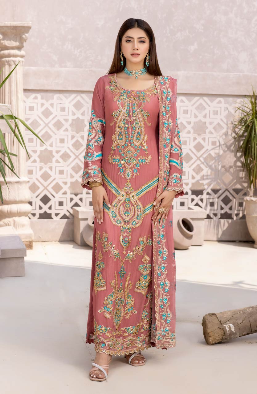 Coral Pink Chiffon Dress USA