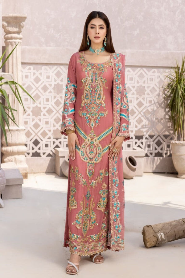 Coral Pink Chiffon Formal Dress