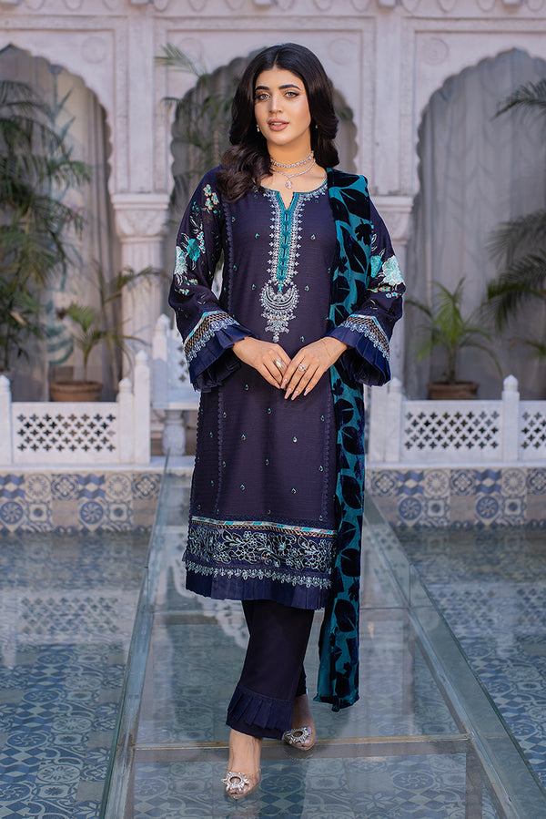 Dark Blue Readymade Dhanak Suit