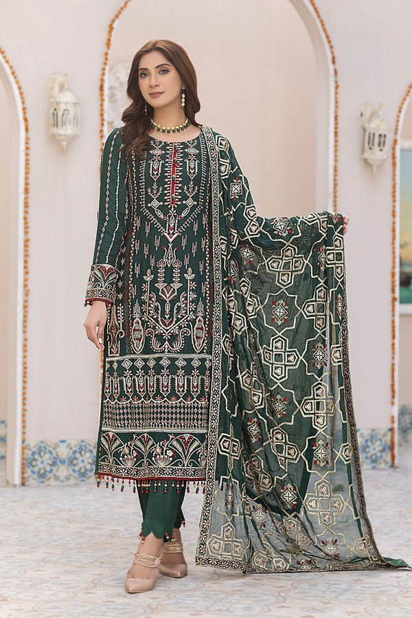 Dark Green Chiffon Dress
