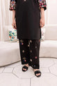 Elegant Black Two-Piece Dhanak Dress