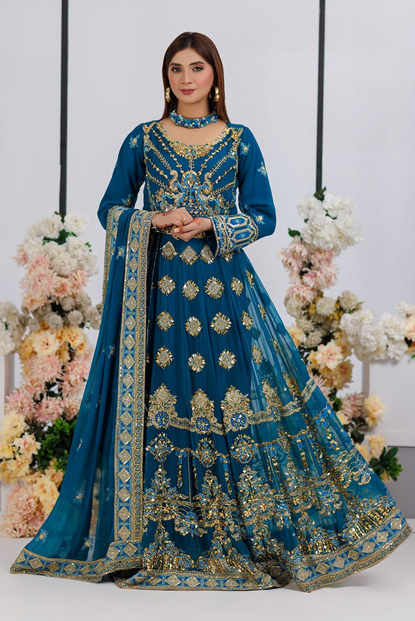Embroidered Chiffon Gown