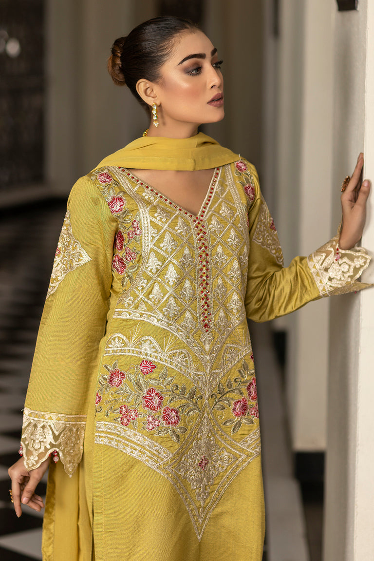  Embroidered Khadi Cotton Suit