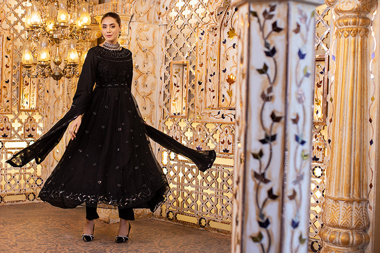 Embroidered Net Dress