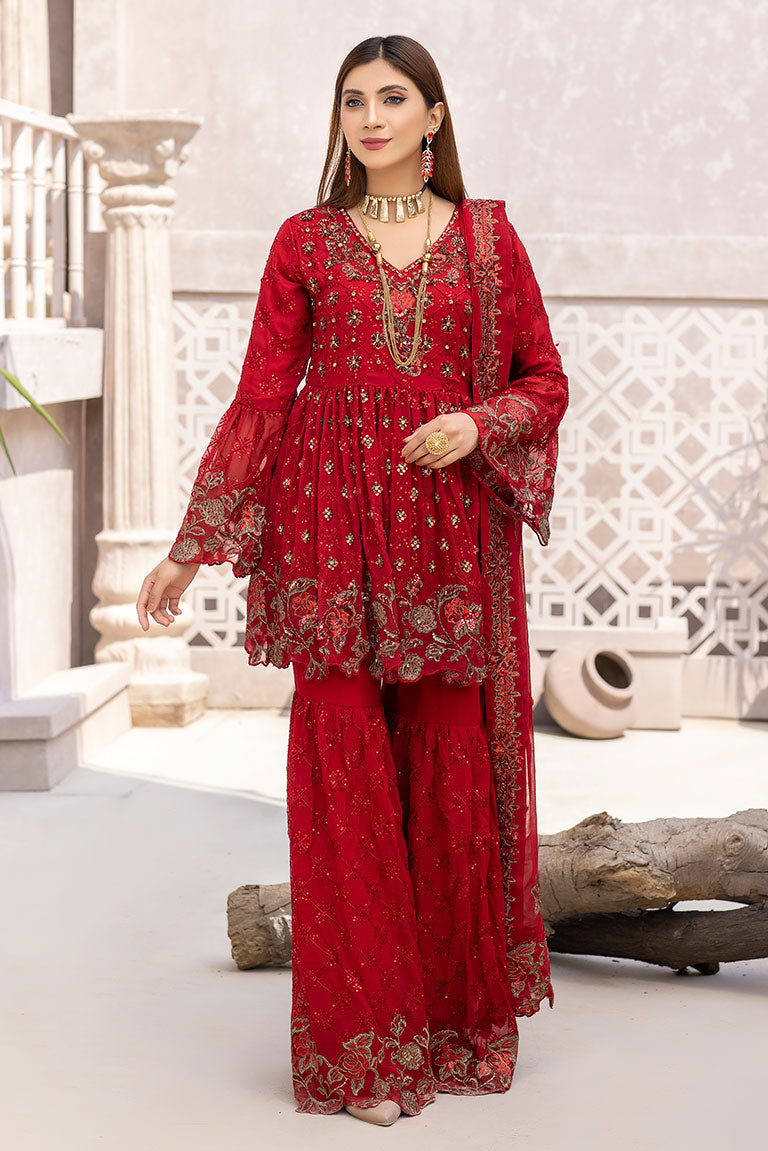 Embroidered Readymade Sharara Dress