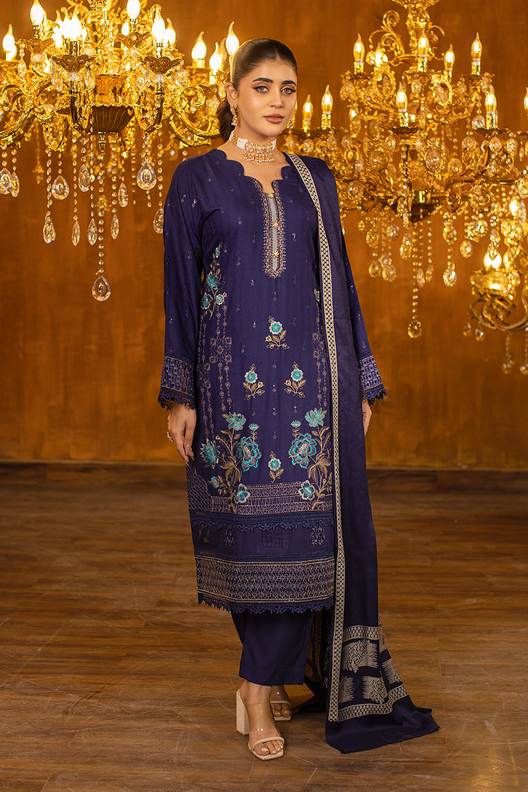 Embroidery Blue Dress 