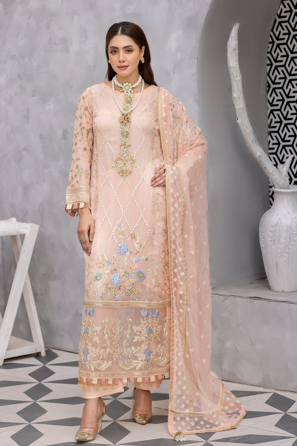 Formal Embroidered Chiffon Maxi Dress