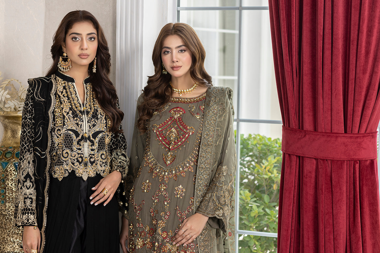 Golden Embroidery Chiffon Dresses USA