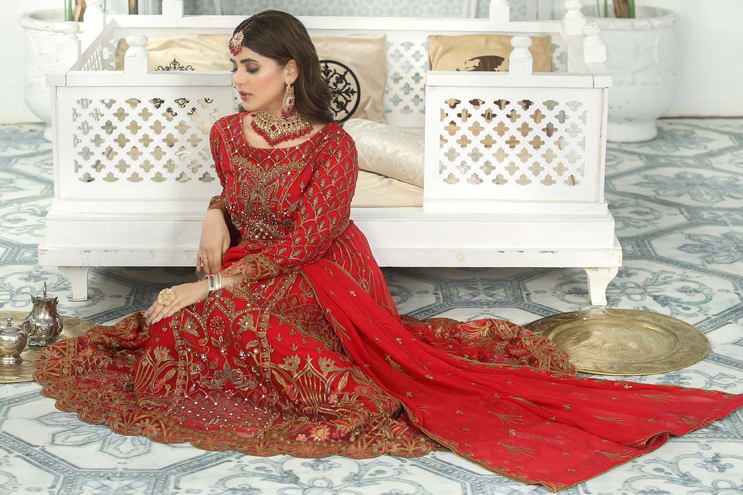 Handcrafted embroidered wedding dress