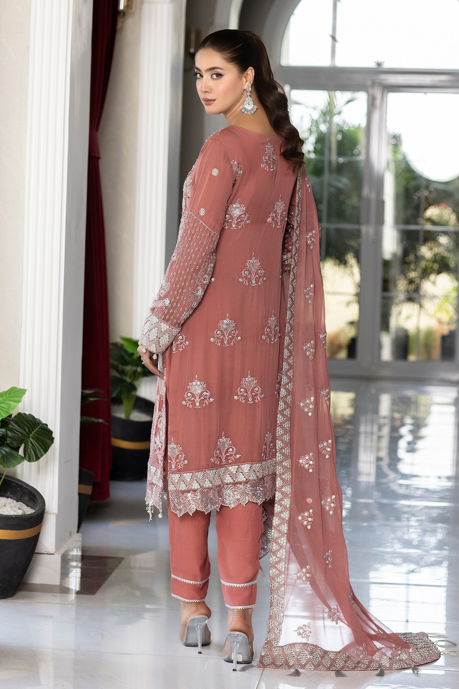 Light Grey and Pink Dress 