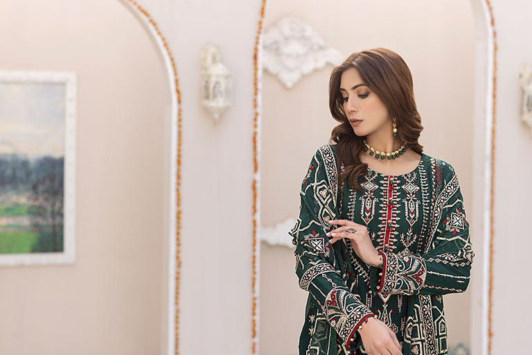 Luxurious Dark Green Dress 