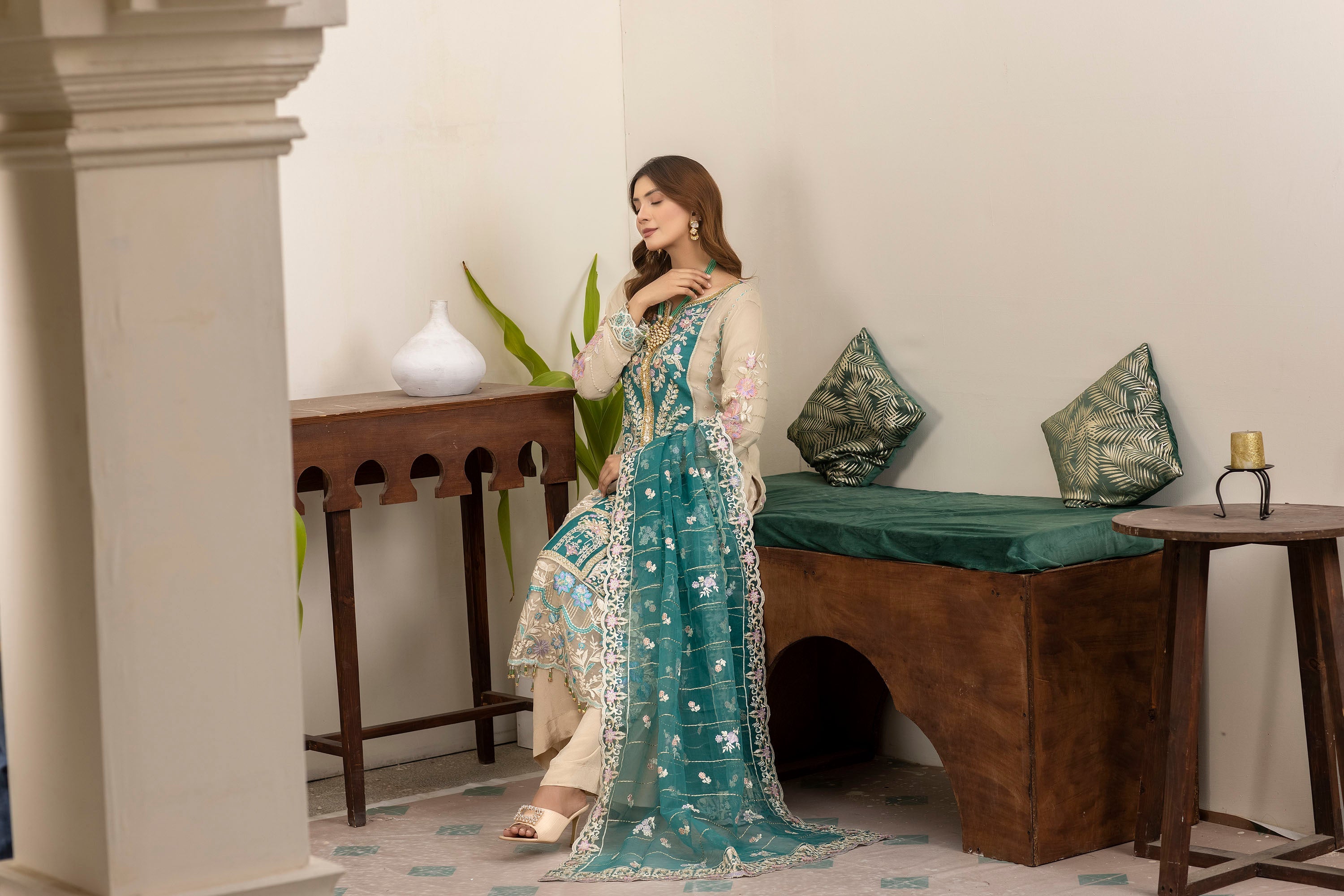 Luxurious Embroidered Readymade Dress