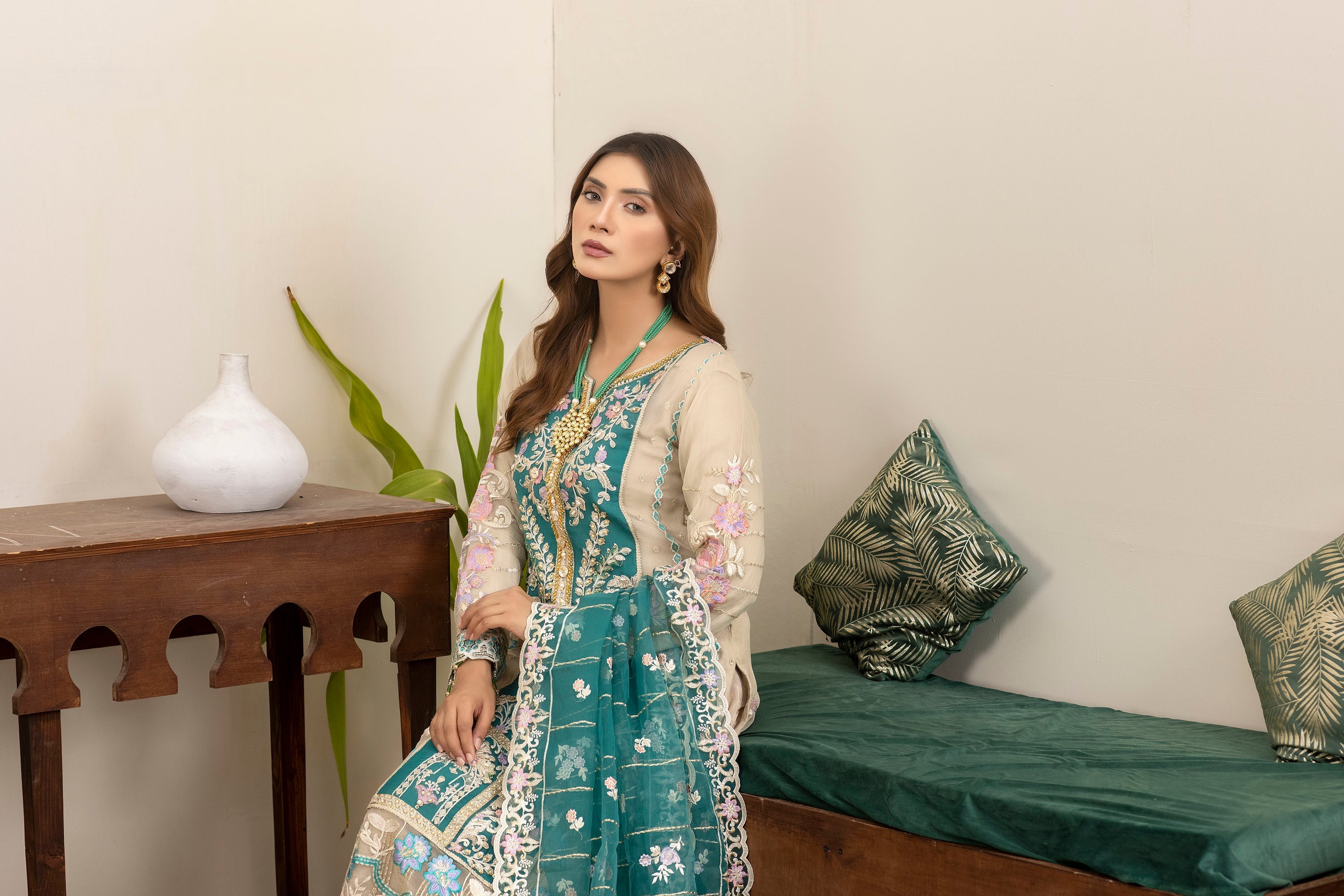Luxurious Embroidered Readymade Dress USA