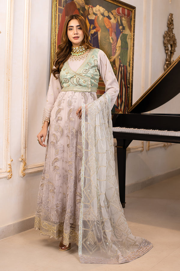 Luxury Beige Net Wedding Dress
