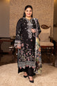 Luxury Black Embroidered Linen Suit