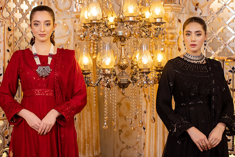 Mahroon and Black Formal Dresses 