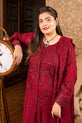 Maroon Chiffon Embroidered Dress USA