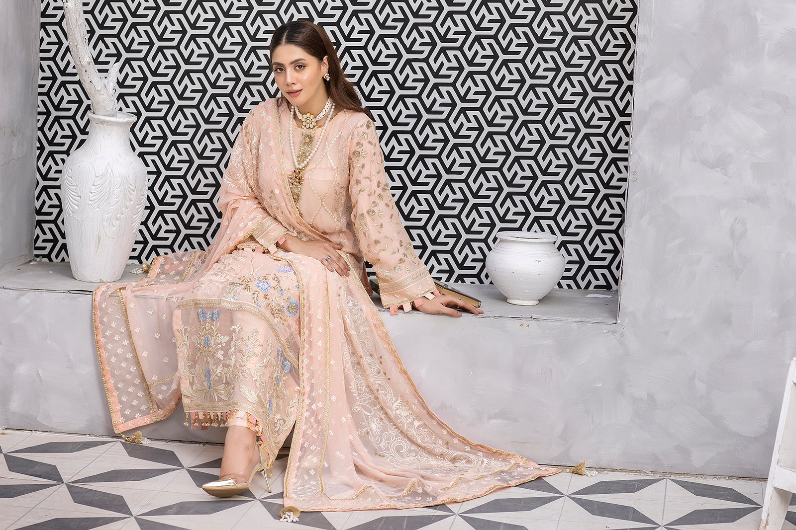 Pakistani Designer Chiffon Dress