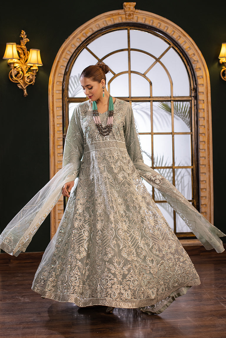 Pista-Colored Formal Long Dress 