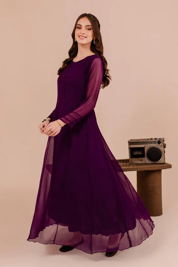 Purple Chiffon Maxi Dress