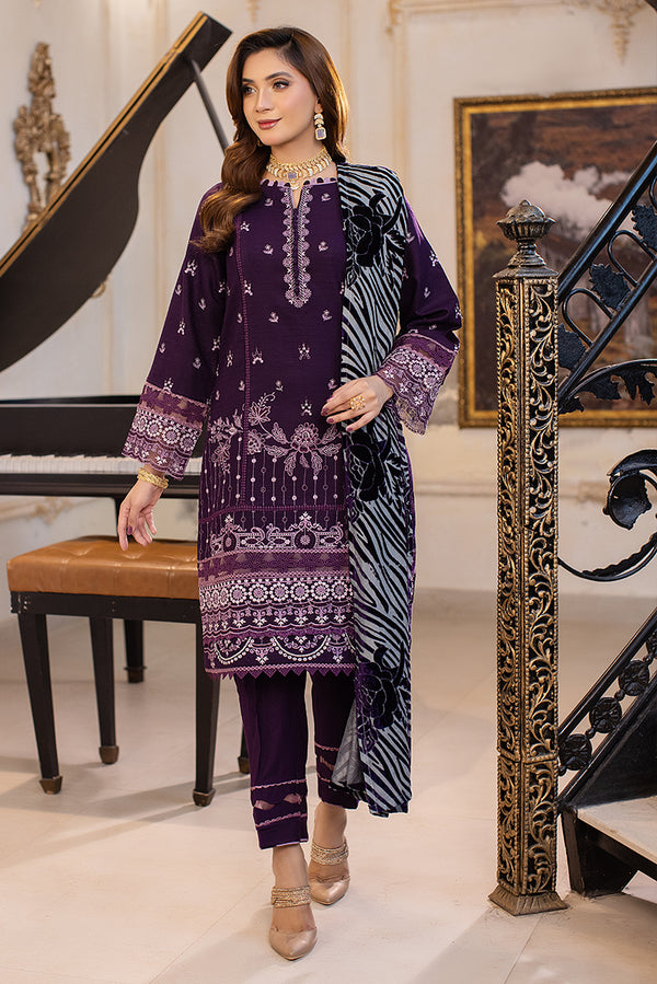 Purple Dhanak Readymade Suit