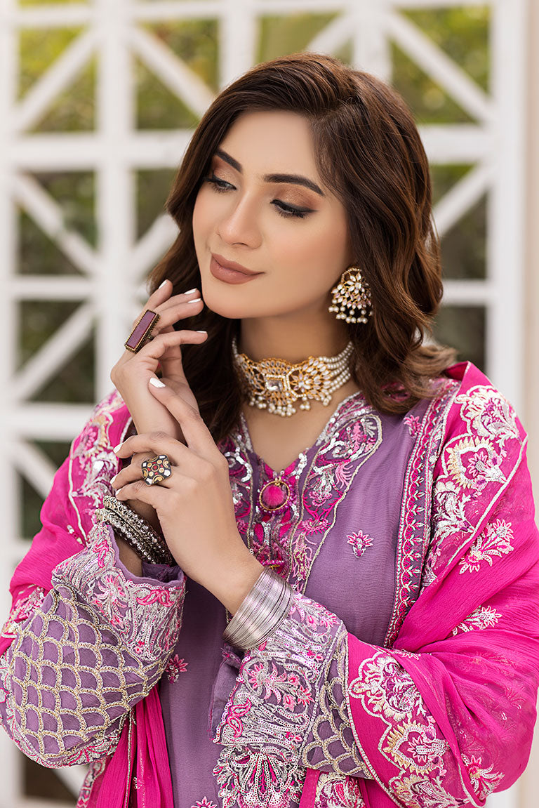Purple and Pink Chiffon Sharara Dress USA