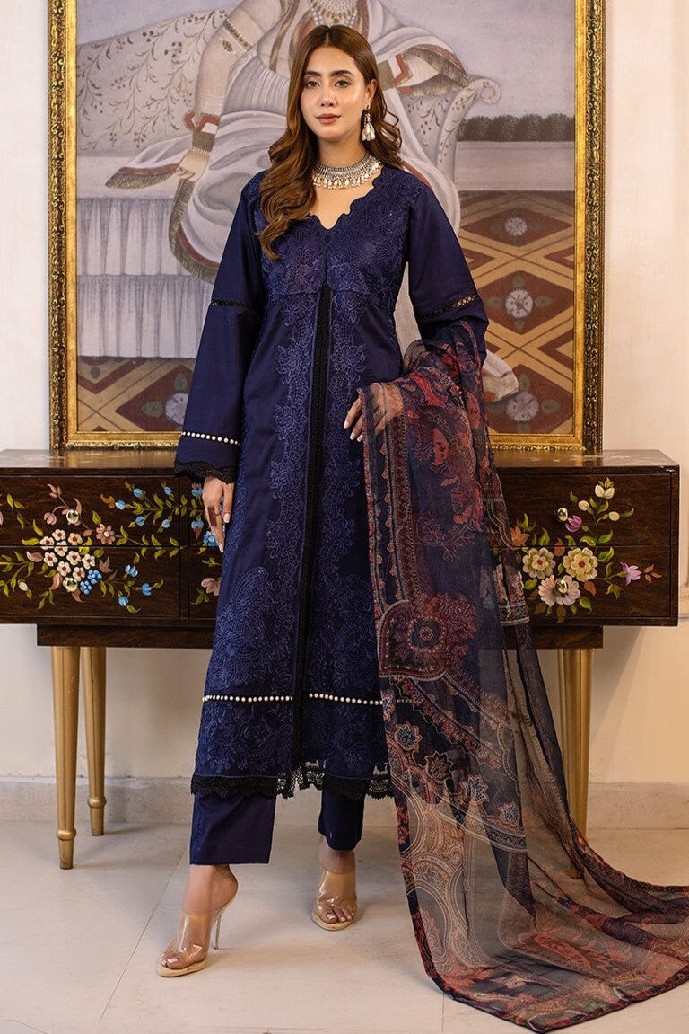 Ready to Wear Stitched Blue Dress USA