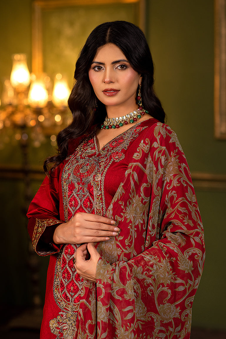 Royal Red Khaadi Cotton Dress
