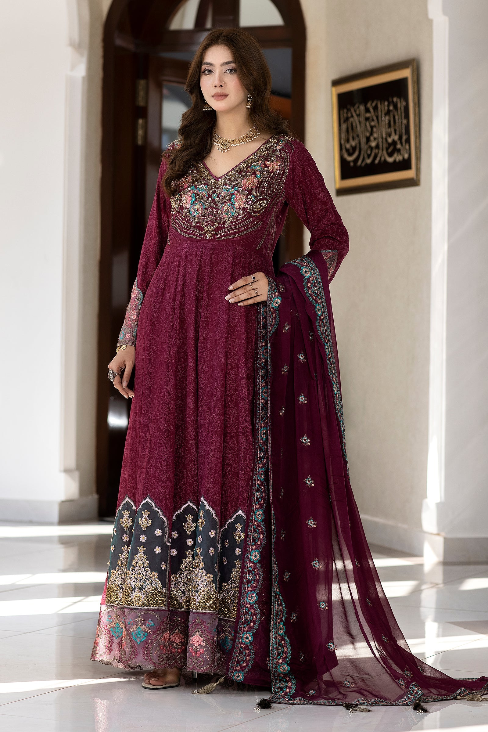 Stitched Luxury Formal Chiffon Dress 