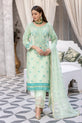 White-Green Chiffon Dress