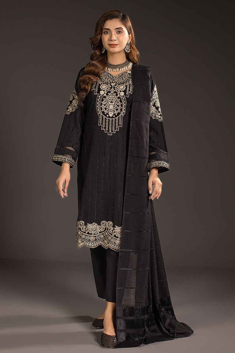 black Dhanak dress for eid 