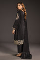black Dhanak embroidered dress
