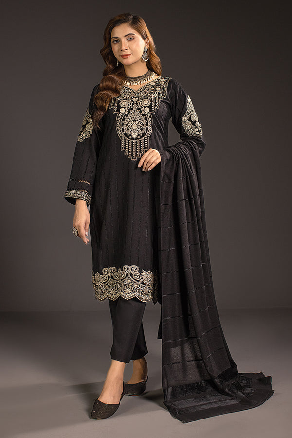 black Dhanak readymade dress