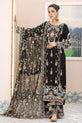 black chiffon embroidered dress