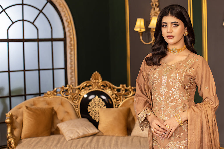 camel-color dress