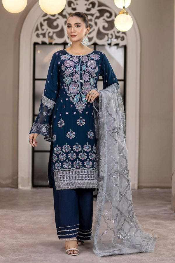 chiffon Blue Dress