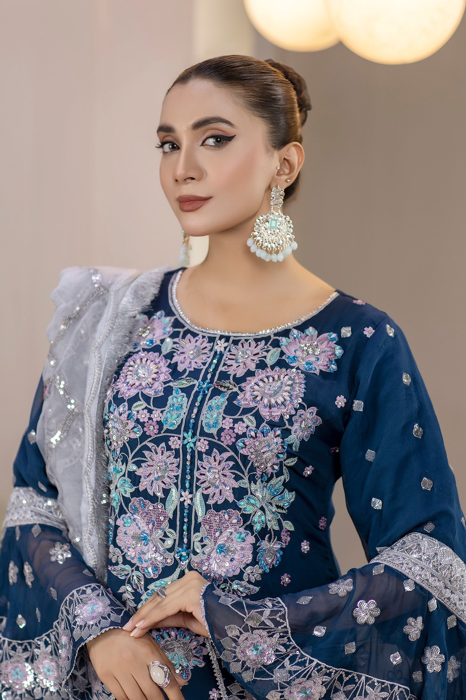 chiffon Blue Dress USA