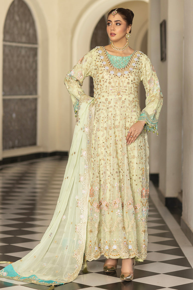 embroidered chiffon wedding dress