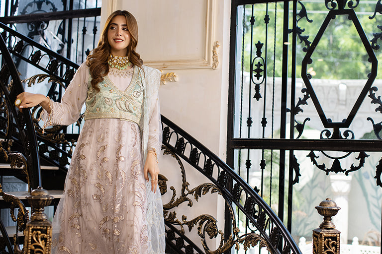 luxury beige net dress